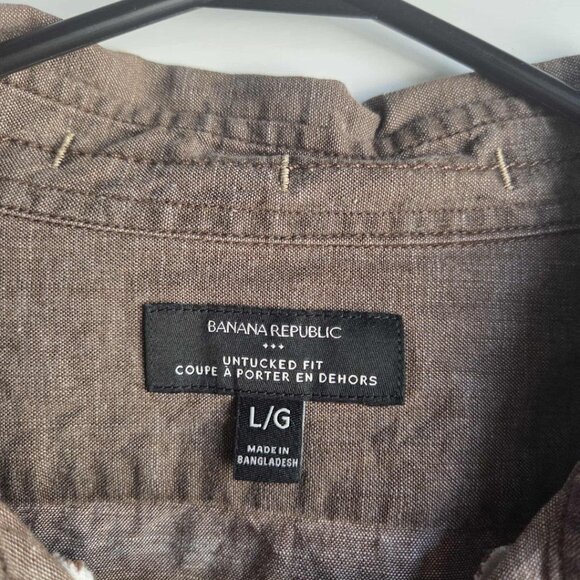 Banana Republic Untucked Fit Dress Shirt Size L - Picture 2 of 4